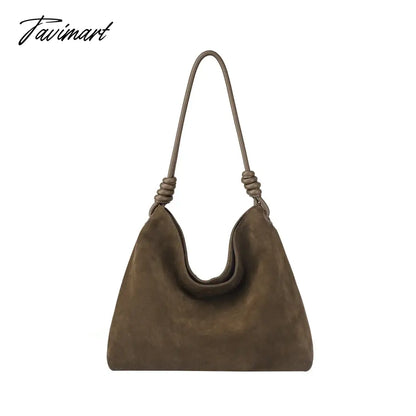 Light Luxury Retro Women's Bag Autumn and Winter New Top Suede High Capacity Tote Bag Shoulder Bag