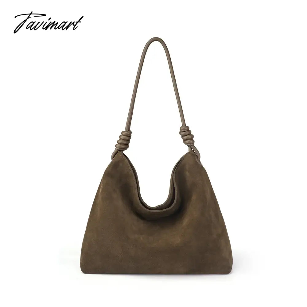 Light Luxury Retro Women's Bag Autumn and Winter New Top Suede High Capacity Tote Bag Shoulder Bag