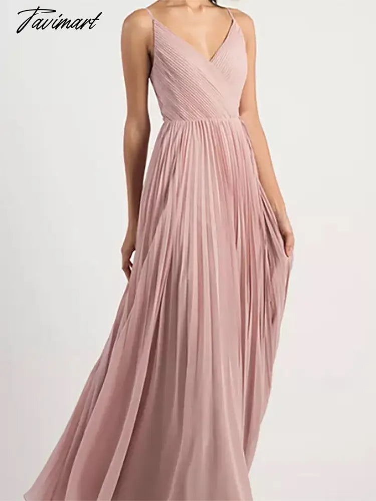 Lucyinlove Elegant Chiffon V-Neck Pleated Evening Dress Formal Party Prom Gown Dresses Robe Vestidos De Fiesta For Women
