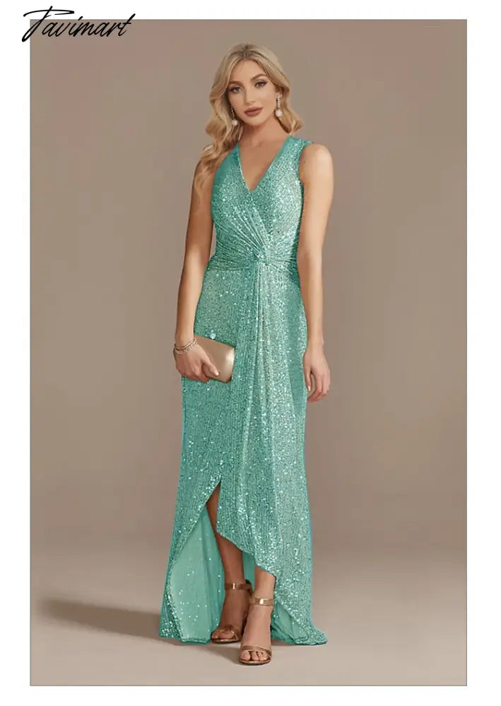 Luxury Floor Length V-Neck Evening Dress Elegant Slit Party Women Wedding Sequins For Formal Prom Cocktail Dress