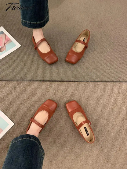 Mary Jane Shoes Square Toe Women's Shoes Ballet Flats 2024 Spring/Autumn Flats Women Shoes