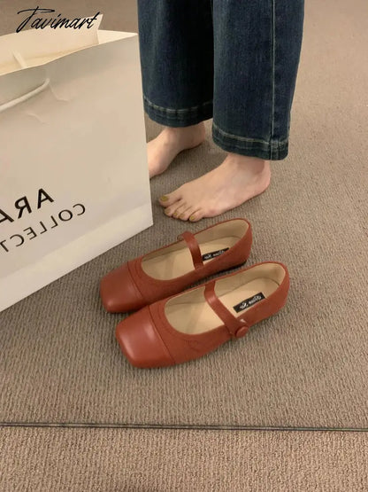 Mary Jane Shoes Square Toe Women's Shoes Ballet Flats 2024 Spring/Autumn Flats Women Shoes