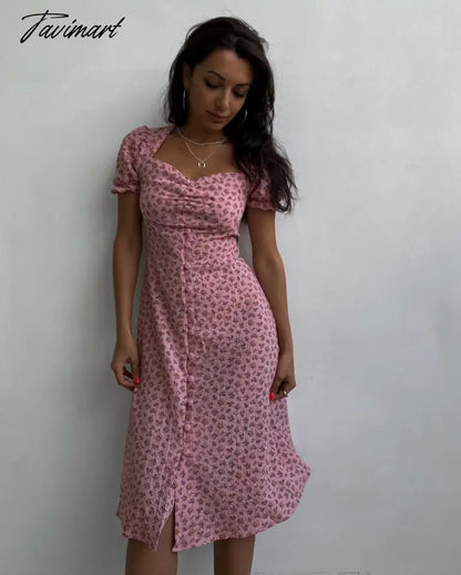 Maxi Floral Dresses for Women Beach Style Vintage Square Collar Summer Dresses Womens Fashion Chic Designer Puff Sleeve
