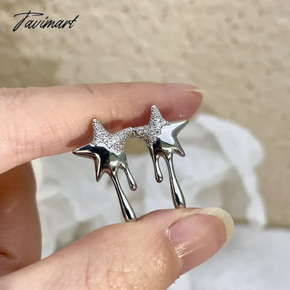 Micro Pave Metallic Star Earrings For Women Personality New Fashion Jewelry Earings Wholesale