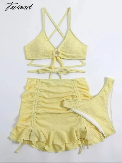 New Bikini Sexy Three Piece Women's Beach Swimsuit Fashion Lace-Up Swimsuit Suit Swimwear