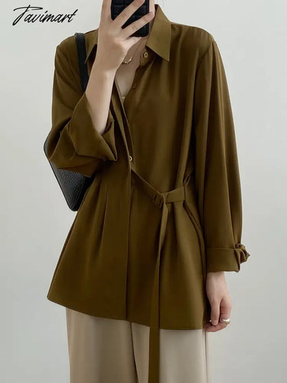 New Fashion Woman Blouses Long Sleeved Lapel Solid Colorshirt Women's New Loose Coats Single-breasted Women Shirt Tops
