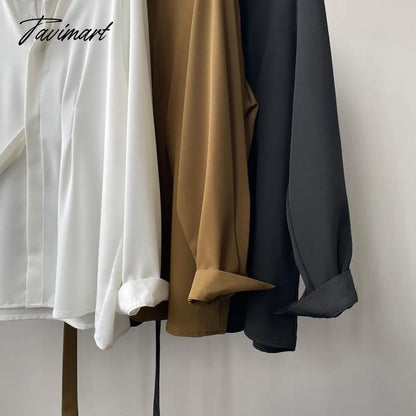 New Fashion Woman Blouses Long Sleeved Lapel Solid Colorshirt Women's New Loose Coats Single-breasted Women Shirt Tops