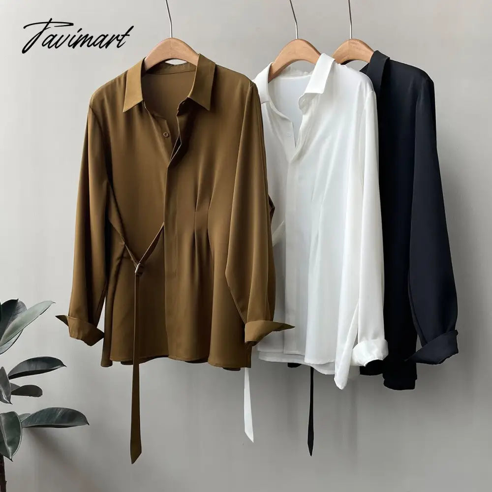 New Fashion Woman Blouses Long Sleeved Lapel Solid Colorshirt Women's New Loose Coats Single-breasted Women Shirt Tops