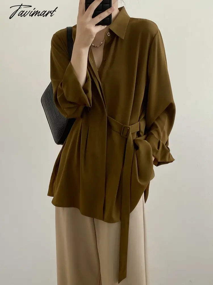 New Fashion Woman Blouses Long Sleeved Lapel Solid Colorshirt Women's New Loose Coats Single-breasted Women Shirt Tops