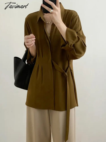 New Fashion Woman Blouses Long Sleeved Lapel Solid Colorshirt Women's New Loose Coats Single-breasted Women Shirt Tops