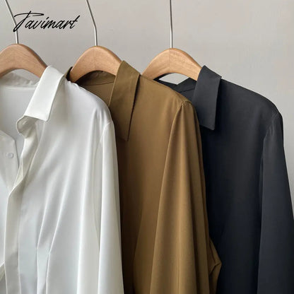 New Fashion Woman Blouses Long Sleeved Lapel Solid Colorshirt Women's New Loose Coats Single-breasted Women Shirt Tops
