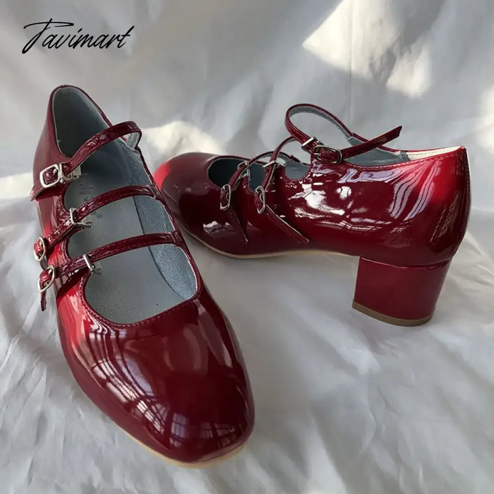 New Mary Jane Shoes Square Toe Pumps Women Sexy Buckle High Heels Shoes Woman Fashion Party Ladies Shoes Zapatos De Mujer