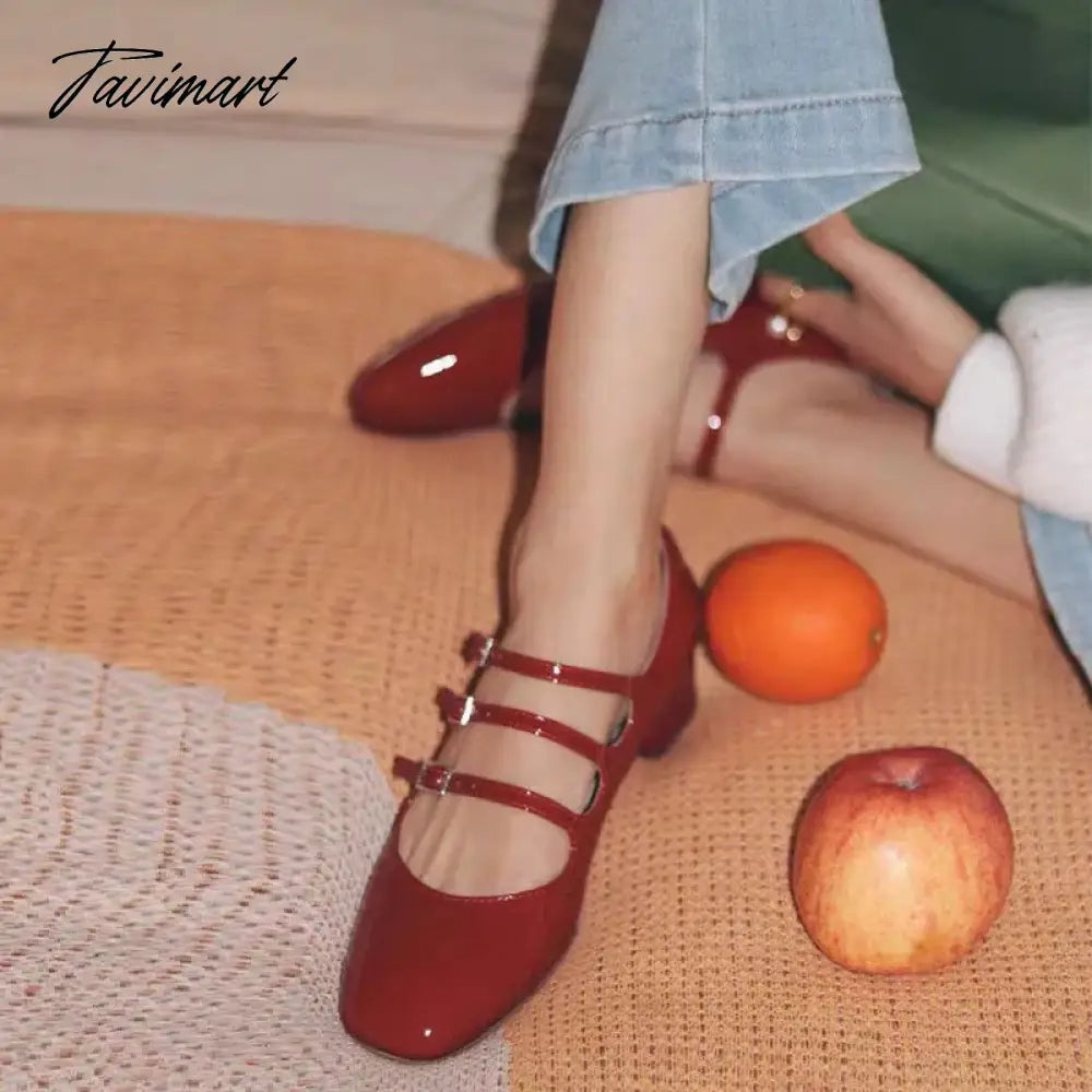 New Mary Jane Shoes Square Toe Pumps Women Sexy Buckle High Heels Shoes Woman Fashion Party Ladies Shoes Zapatos De Mujer