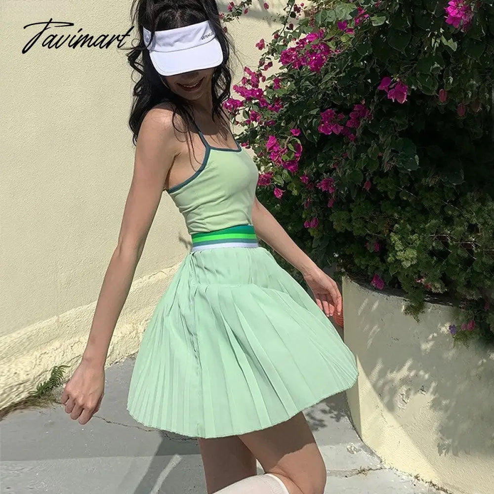 New Niche Design Tennis Dress with Chest Pad, Yoga Clothes, Anti-glare Badminton Sports Skirt, Two-piece Golf Skort Tennis Skirt
