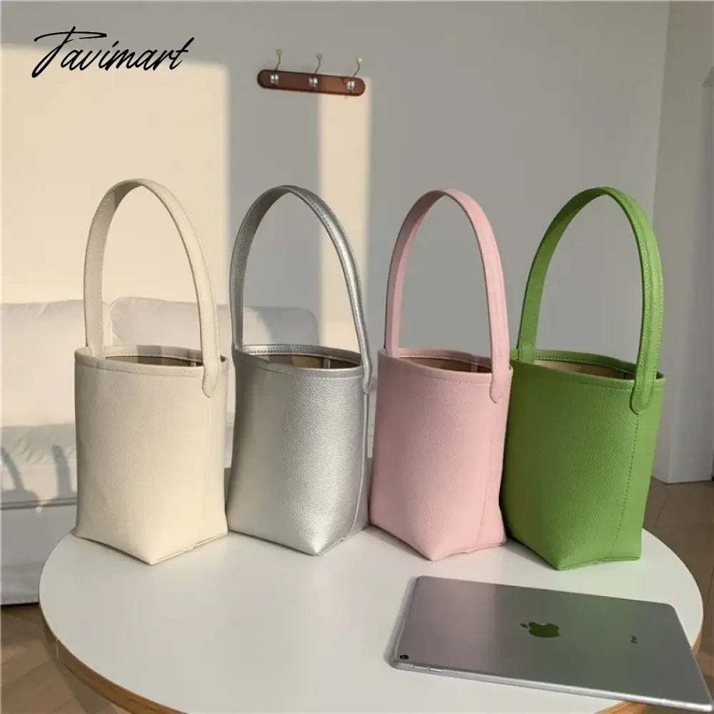 New Popular Trendy Bucket Bags for Women 2024 Solid All Match PU Shoulder Bag Fashion Office Lady Autumn Underarm Bag