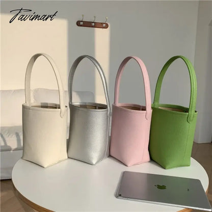New Popular Trendy Bucket Bags for Women 2024 Solid All Match PU Shoulder Bag Fashion Office Lady Autumn Underarm Bag