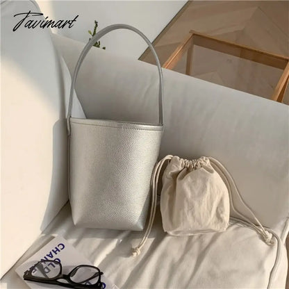 New Popular Trendy Bucket Bags for Women 2024 Solid All Match PU Shoulder Bag Fashion Office Lady Autumn Underarm Bag