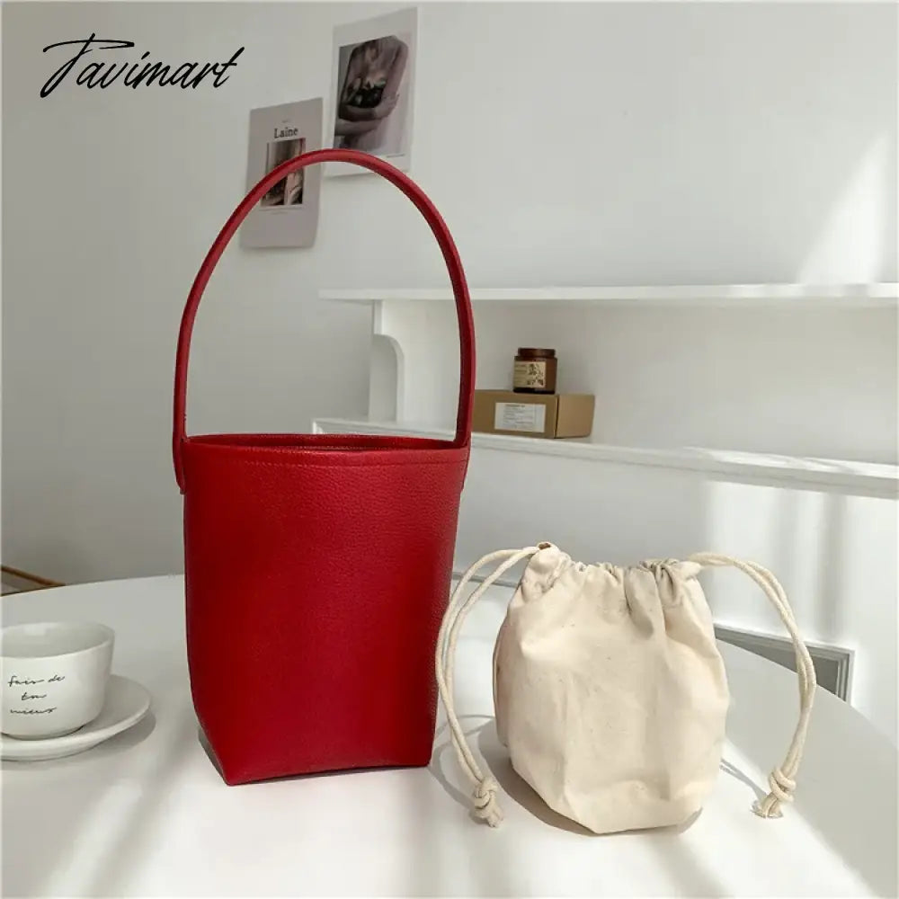 New Popular Trendy Bucket Bags for Women 2024 Solid All Match PU Shoulder Bag Fashion Office Lady Autumn Underarm Bag
