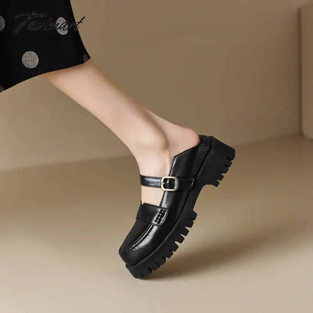 new Spring women pumps plus size 22-26.5cm length microfiber upper round toe Mary Jane shoes buckle Retro womens shoes