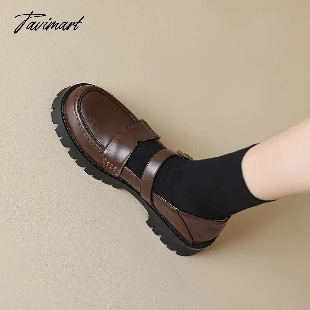 new Spring women pumps plus size 22-26.5cm length microfiber upper round toe Mary Jane shoes buckle Retro womens shoes