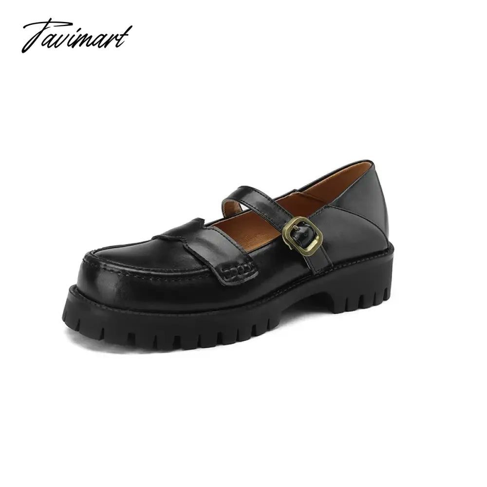 new Spring women pumps plus size 22-26.5cm length microfiber upper round toe Mary Jane shoes buckle Retro womens shoes