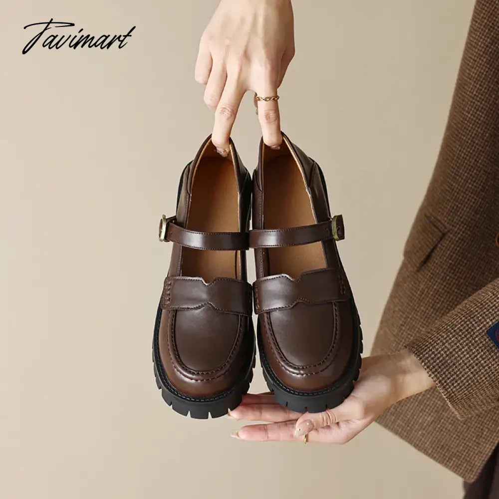 new Spring women pumps plus size 22-26.5cm length microfiber upper round toe Mary Jane shoes buckle Retro womens shoes