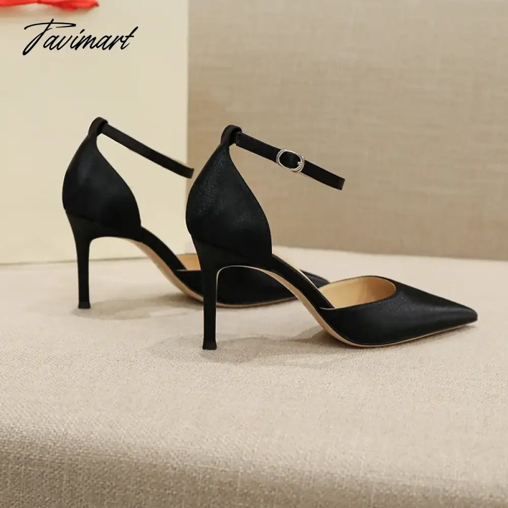 New Summer Hollow Shoes Slim Heels with High Heels, Simple Sandals for Going Out, Satin Commuter Women's Shoes