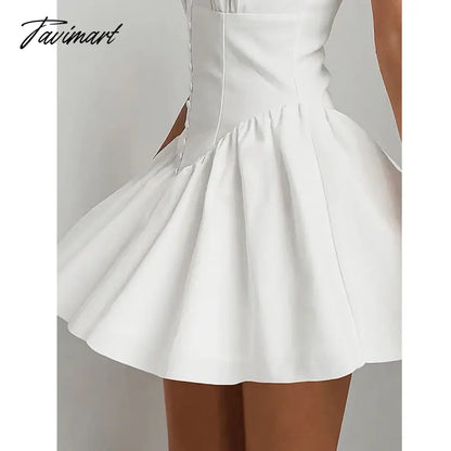 New White Lace Cotton Halter Neck Backless Dress Slim V-Neck Foreign Trade High-end Women's Clothing