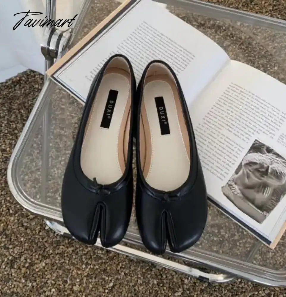 NEW Woman Microfiber Leather Comfy Flats Split Toe Slippers Soft Bottom Loafers Brief Ladies Moccasins Tabi Ninja Shoes 5 colors