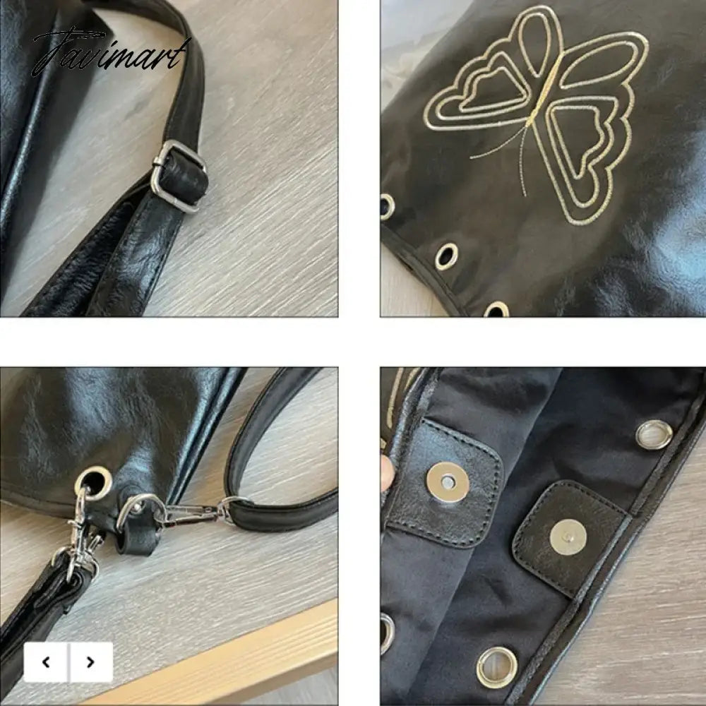Niche Retro Academy Butterfly Embroidery Luxury Women's Bags Long Bag Strap Autumn New Designer Trendy Messenger Shoulder Bag