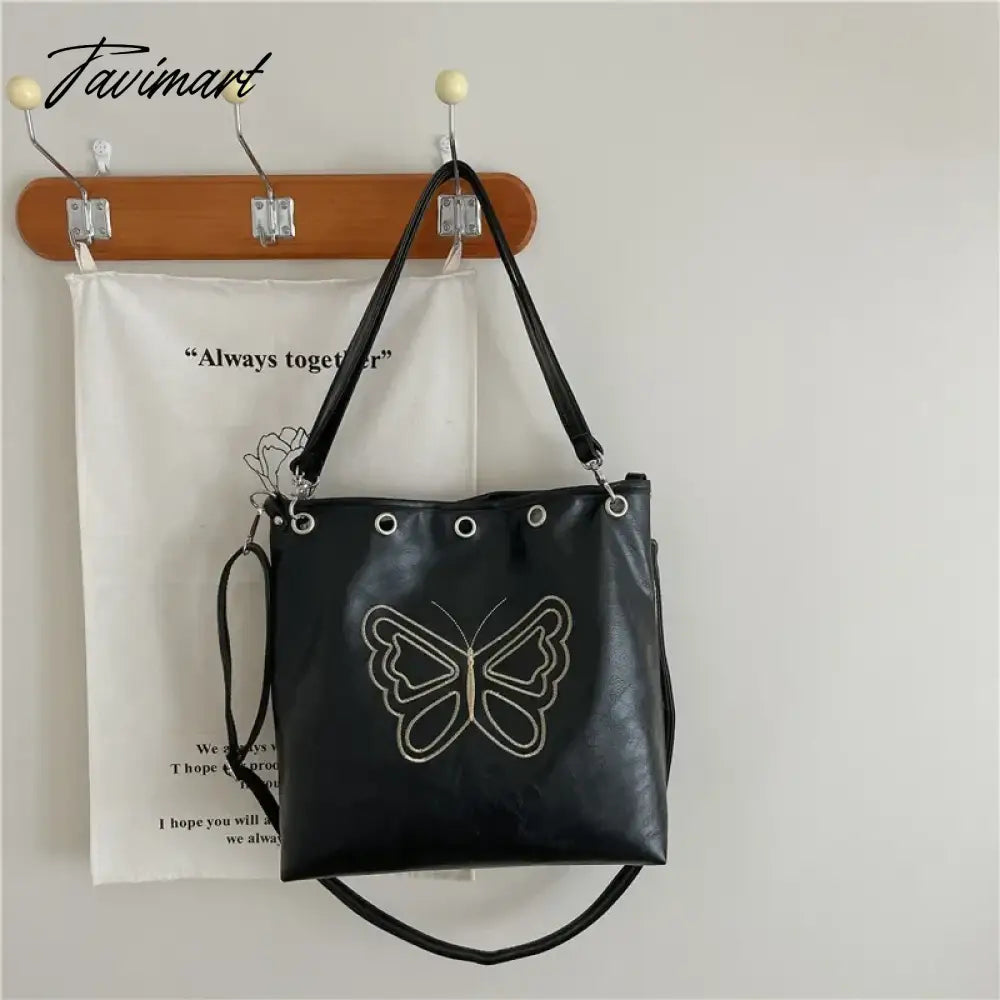 Niche Retro Academy Butterfly Embroidery Luxury Women's Bags Long Bag Strap Autumn New Designer Trendy Messenger Shoulder Bag