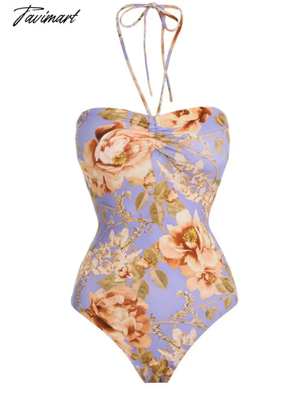 One Piece Sexy Backless Swimsuit Women Fashion Hanging Neck Strap Bikini Summer Holiday Beachwear Cover Up Swimwear Female