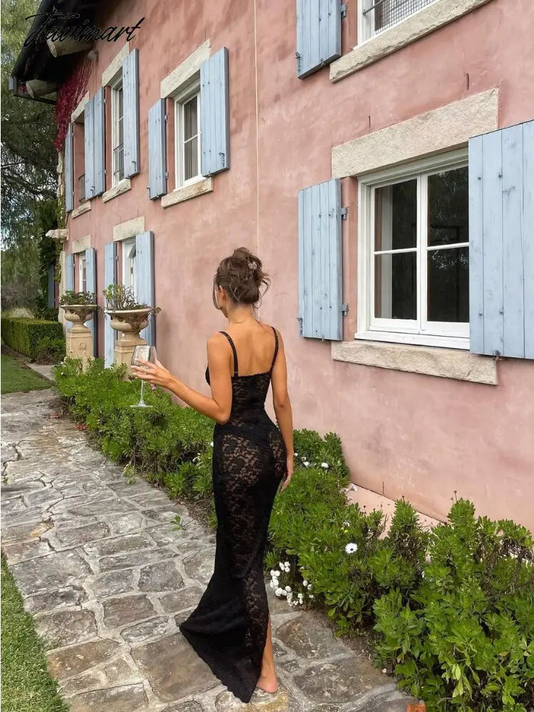 Party Lace Aesthetic Y2K Bodycon Dress Kawaii Frill Patchwork Sexy Mini Sundress Evening Spaghetti Strap Outfits