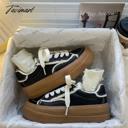 Pink Platform Canvas Shoes for Women Low-top Korean Fashion Athletic Shoes Casual Comfortable Designer Ladies Footwear