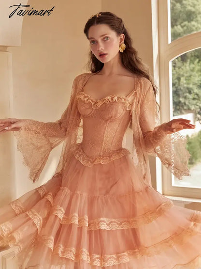 Pink Pleated Lace Short Evening Party Dress With Thin Straps Multi-Layer Tulle Sleeveless Princess Prom Dress For Girls