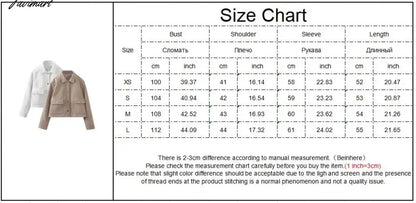 Pockets Cropped Jacket Woman Spring Streetwear Turn Down Collar Long Sleeve Khaki Short Coat Fashion New Chic Outerwear Tops