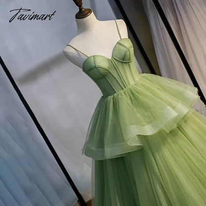 Princess Tiered Tulle Tutu Birthday Graduation Dress Custom Made Corset Spaghetti Straps Sweetheart Cascading Ruffled Prom Gowns