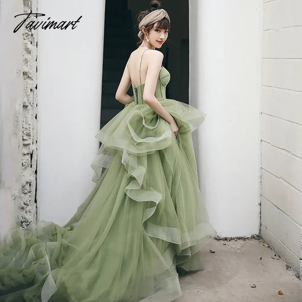 Princess Tiered Tulle Tutu Birthday Graduation Dress Custom Made Corset Spaghetti Straps Sweetheart Cascading Ruffled Prom Gowns