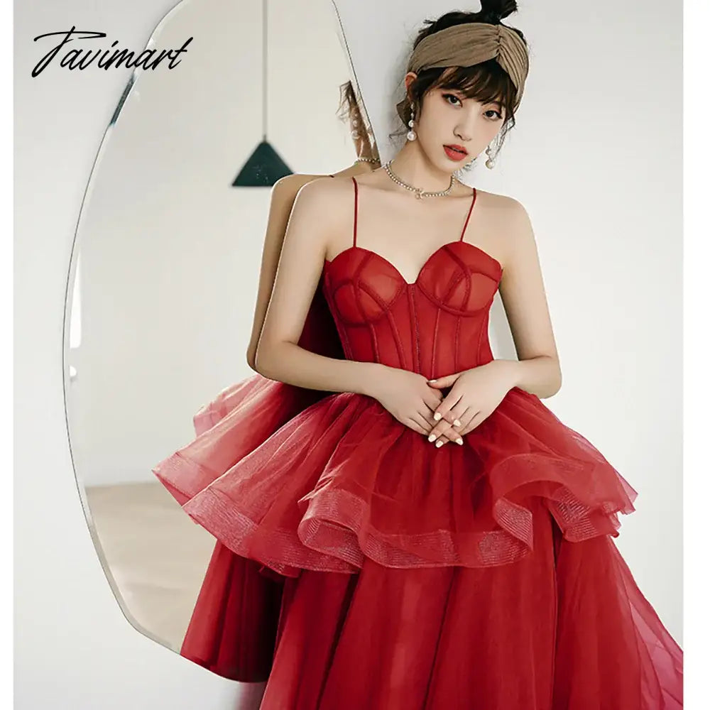 Princess Tiered Tulle Tutu Birthday Graduation Dress Custom Made Corset Spaghetti Straps Sweetheart Cascading Ruffled Prom Gowns