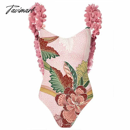 Red Floral Colorblock Print One-Piece Sexy Low Waist Swimsuit Women String Bathing Suits Surf Wear Swimwear Girls Summer Beach