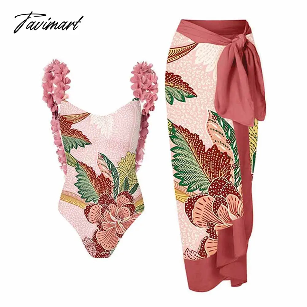 Red Floral Colorblock Print One-Piece Sexy Low Waist Swimsuit Women String Bathing Suits Surf Wear Swimwear Girls Summer Beach