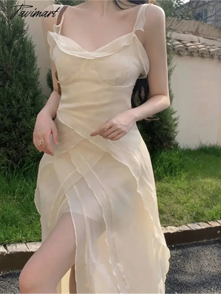 Robe Sling Party Ruffle Holiday Dresses Vintage Women Spaghetti Strap Beach Long Dress Summer Slit Evening Boho Vestidos