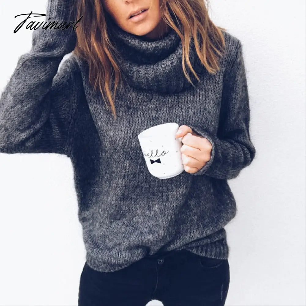 Roupas Feminina Christmas Turtleneck Sweater Women Casual Loose Street Knit Pullover Autumn Korean Jumper