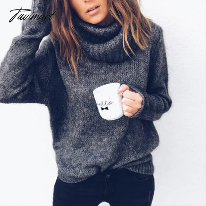 Roupas Feminina Christmas Turtleneck Sweater Women Casual Loose Street Knit Pullover Autumn Korean Jumper