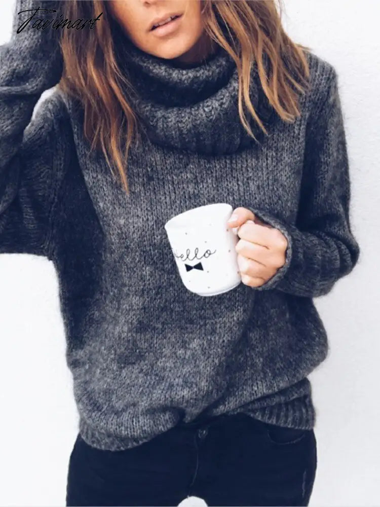 Roupas Feminina Christmas Turtleneck Sweater Women Casual Loose Street Knit Pullover Autumn Korean Jumper