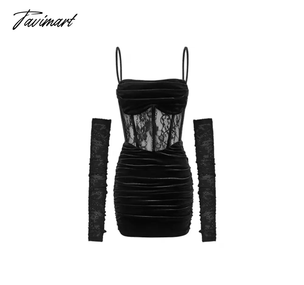 Sexy Bodycon Maxi Dress Women Evening Party Prom Robe Wedding Vestidos Mujer Velvet Lace Patchwork Spaghetti Strap Slim Mermaid