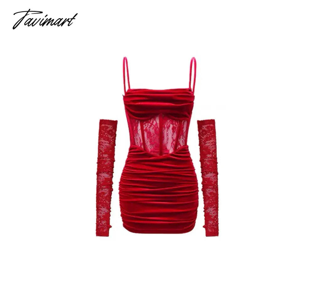 Sexy Bodycon Maxi Dress Women Evening Party Prom Robe Wedding Vestidos Mujer Velvet Lace Patchwork Spaghetti Strap Slim Mermaid
