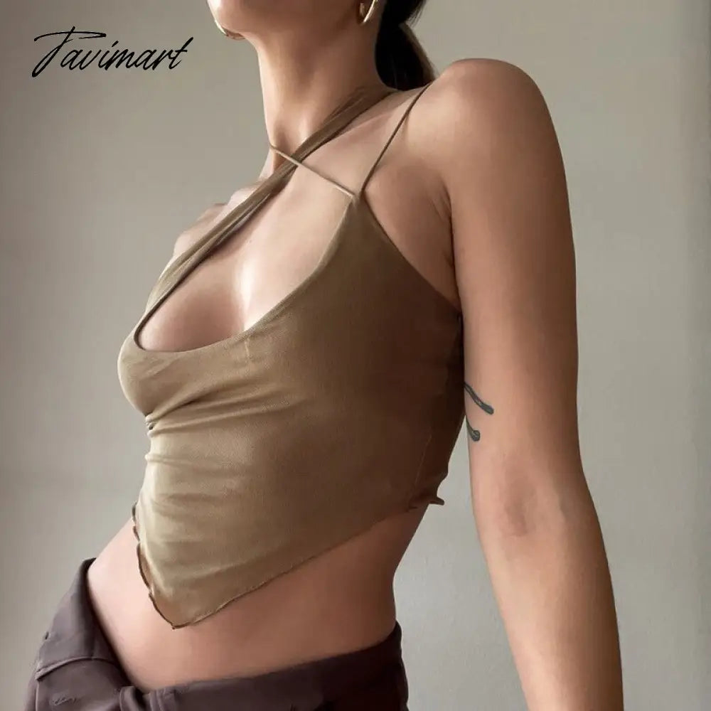 Sexy Coqutte Clothes Hollow Out Sleeveless Shirts Backless Party Clothes Woman Night Asymmetrical Top Halter Trashy Y2k Rave Top