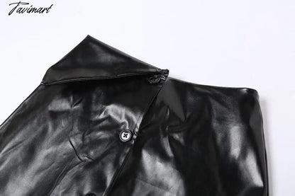 Sexy Leather PU High Waist Black Skirts Bodycon Women Autumn Winter Y2K Pencil Midi Skirt Party Clubwear