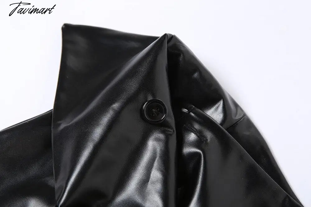 Sexy Leather PU High Waist Black Skirts Bodycon Women Autumn Winter Y2K Pencil Midi Skirt Party Clubwear